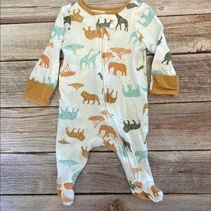 Cloud Island White and Orange Footies One Piece